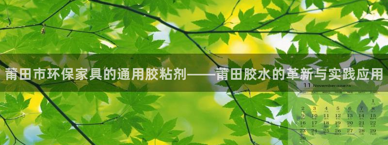 沐鸣注册登录：莆田市环保家具的通用胶粘剂——莆田胶水的革新与